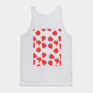 Strawberry and Cream Flowers Pattern Tank Top